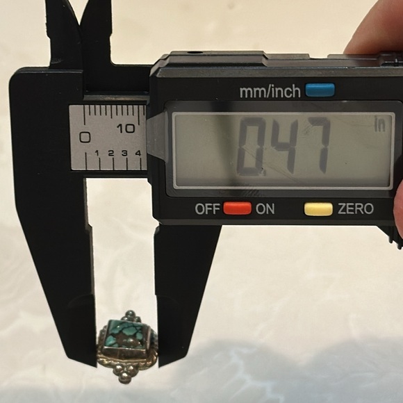 Vintage Navajo Kingman Turquoise Sterling Silver 925 Earrings bezel setting 🔥🔥 - Picture 6 of 6